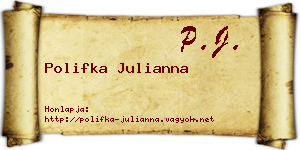 Polifka Julianna névjegykártya